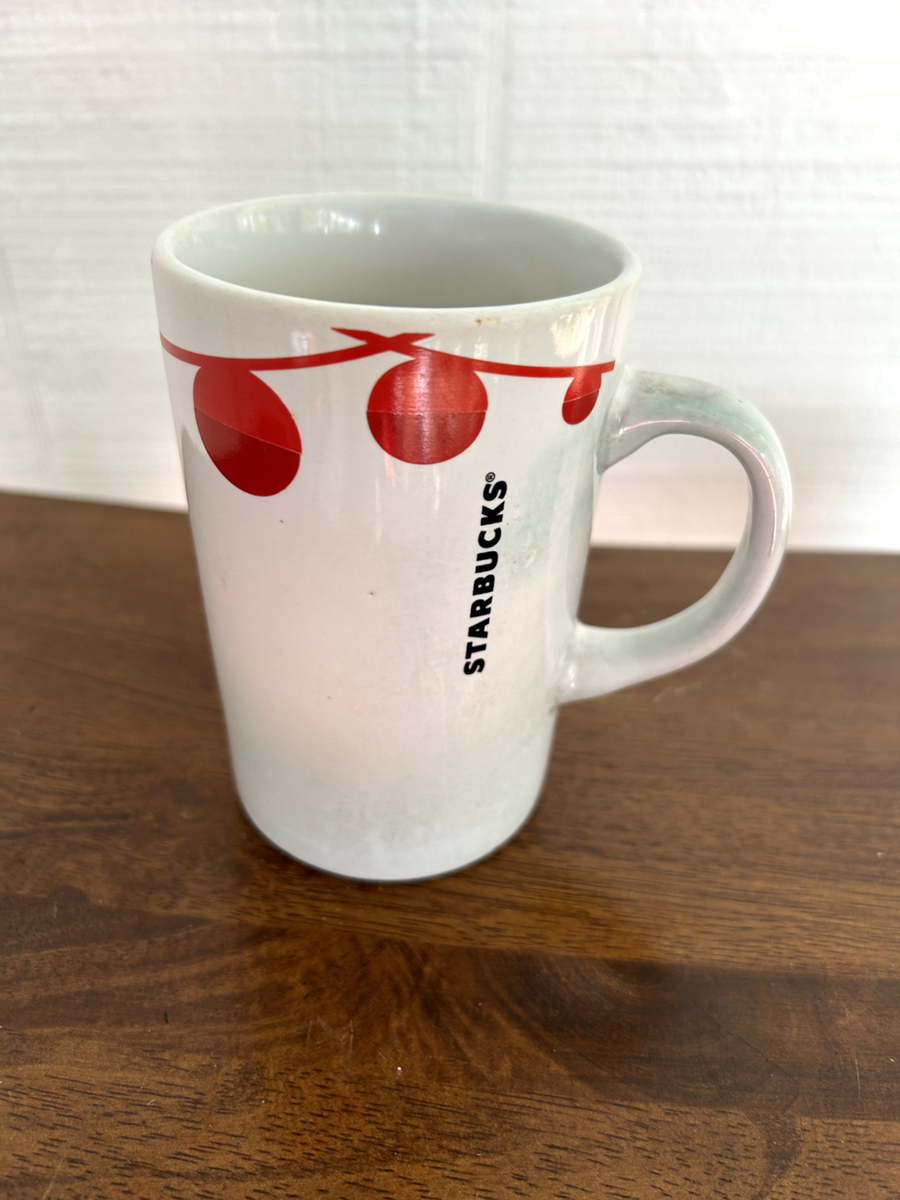 STARBUCKS COFFEE MUG 2012 CERAMIC W/ RED HOLIDAY GARLAND 10.8 OZ  COLLECTIBLE 4.5 | eBay