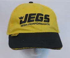 Vintage Jegs High Performance Headwear Yellow Black Adjustable Hat Cap 
