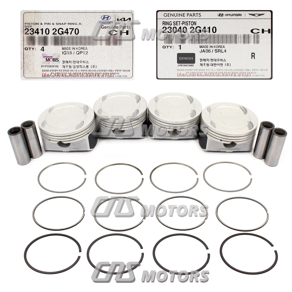 ⭐GENUINE⭐ Engine Piston Set & Rings STD for 2016-2022 Hyundai Kia 2.0L Turbo - Image 2 of 4