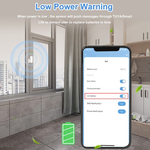 1pc Tuya Zigbee/WiFi Smart Door Window Sensor Smart Home Wireless Detector Alarm - Picture 3 of 8