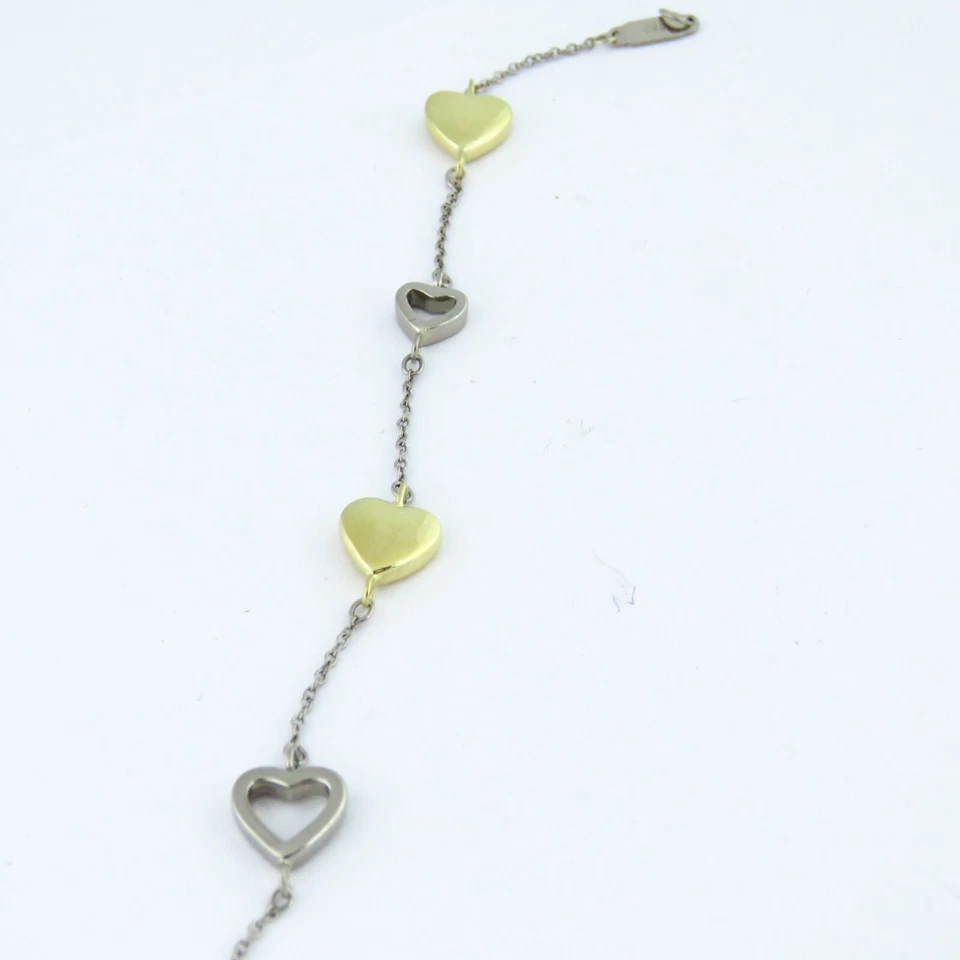 NYJEWEL Tiffany & Co. 18k 双色金色心形手链 8 — 第 2/4 张图片