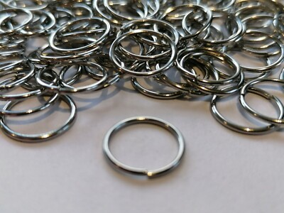 50 EDELSTAHL 12 mm x 1 mm Schmuck Basteln Fundstücke offene Schlaufen Biegeringe
