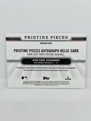 2024 Topps Pristine COLTON COWSER Rookie Pieces Patch Auto Gold  