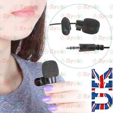 Black 3.5mm Hands Free Tie Clip on Mini Lapel Microphone For Laptop Computer PC