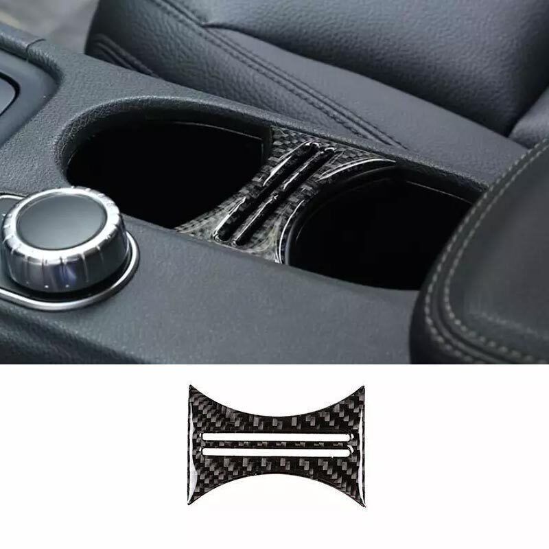 Frame Trim For Benz GLA CLA Central Console Water Cup Real Carbon Fiber 2013-19