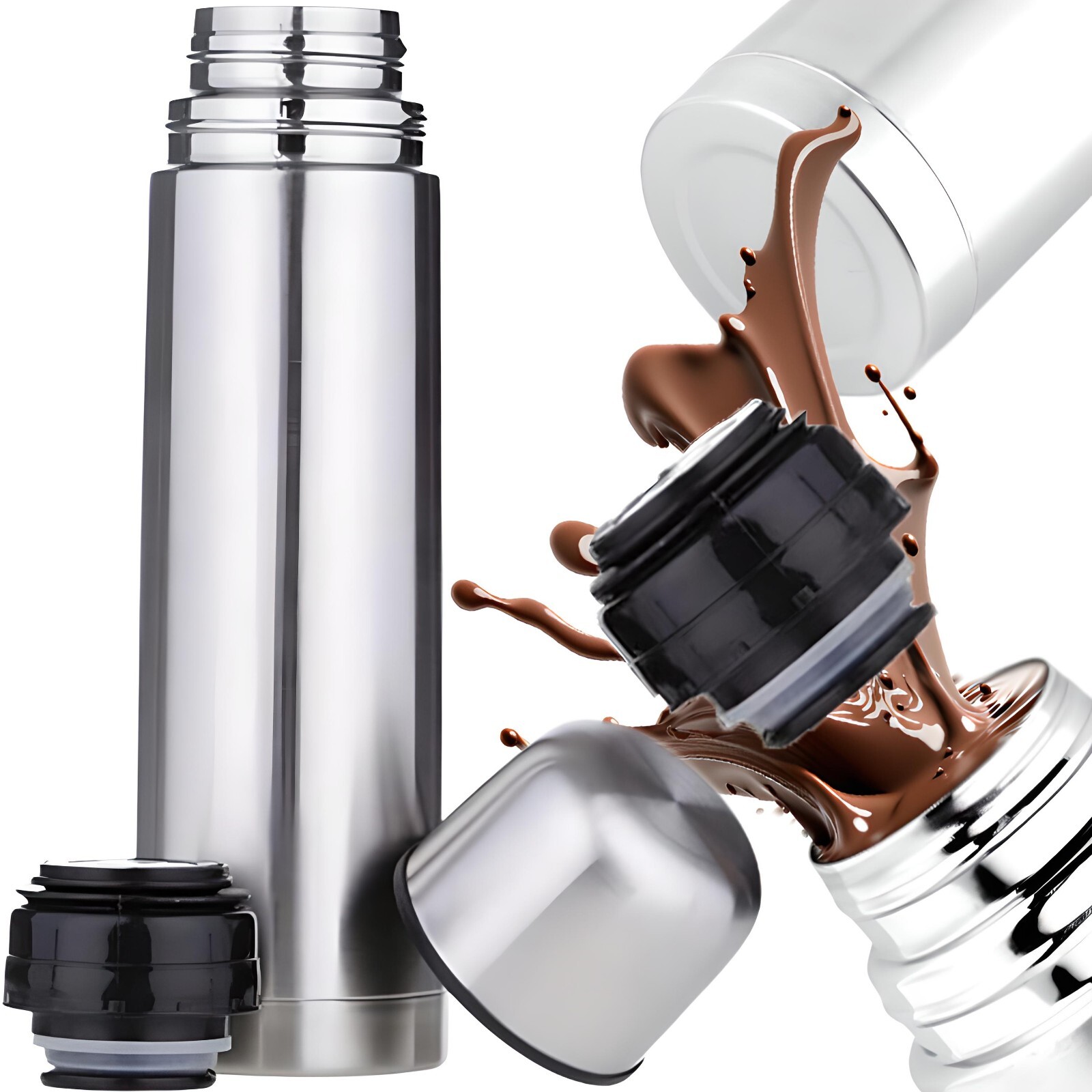 Edelstahl Thermosflasche 500ml Isolierflasche Trinkflasche Thermoskanne Retoo