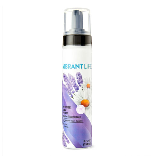 Vibrant Life Waterless No-Rinse Foam Dog Shampoo, Lavender Chamomile, 8 fl oz