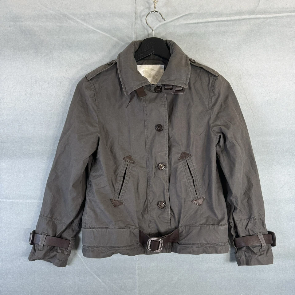 Burberry Childrens Jacket Boys 12Y Brown Belted Buckle Military Coat Button Up - Image 2 of 4