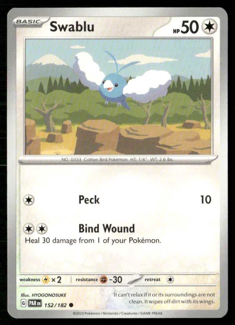 Swablu 152/182 Common Paradox Rift Pokemon Near Mint