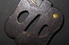 GUNPAI TSUBA of KATANA (sword) : NOBUIE : EDO : 3.0 × 2.8 × 0.2 "  90/220g