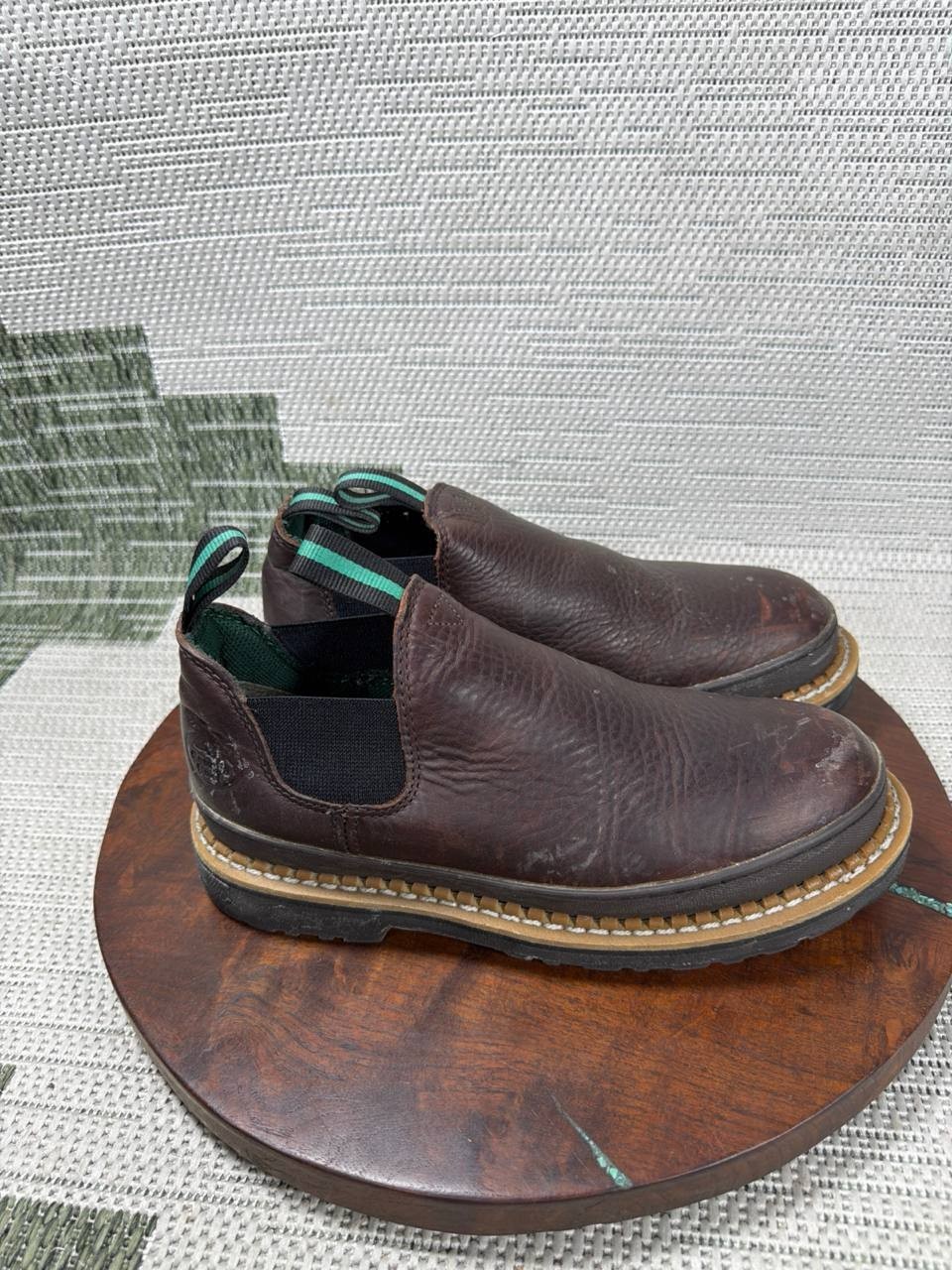 Georgia Chelsea Boots Mens Size 7 M Giant Romeo Steel Toe Work Brown Leather-image