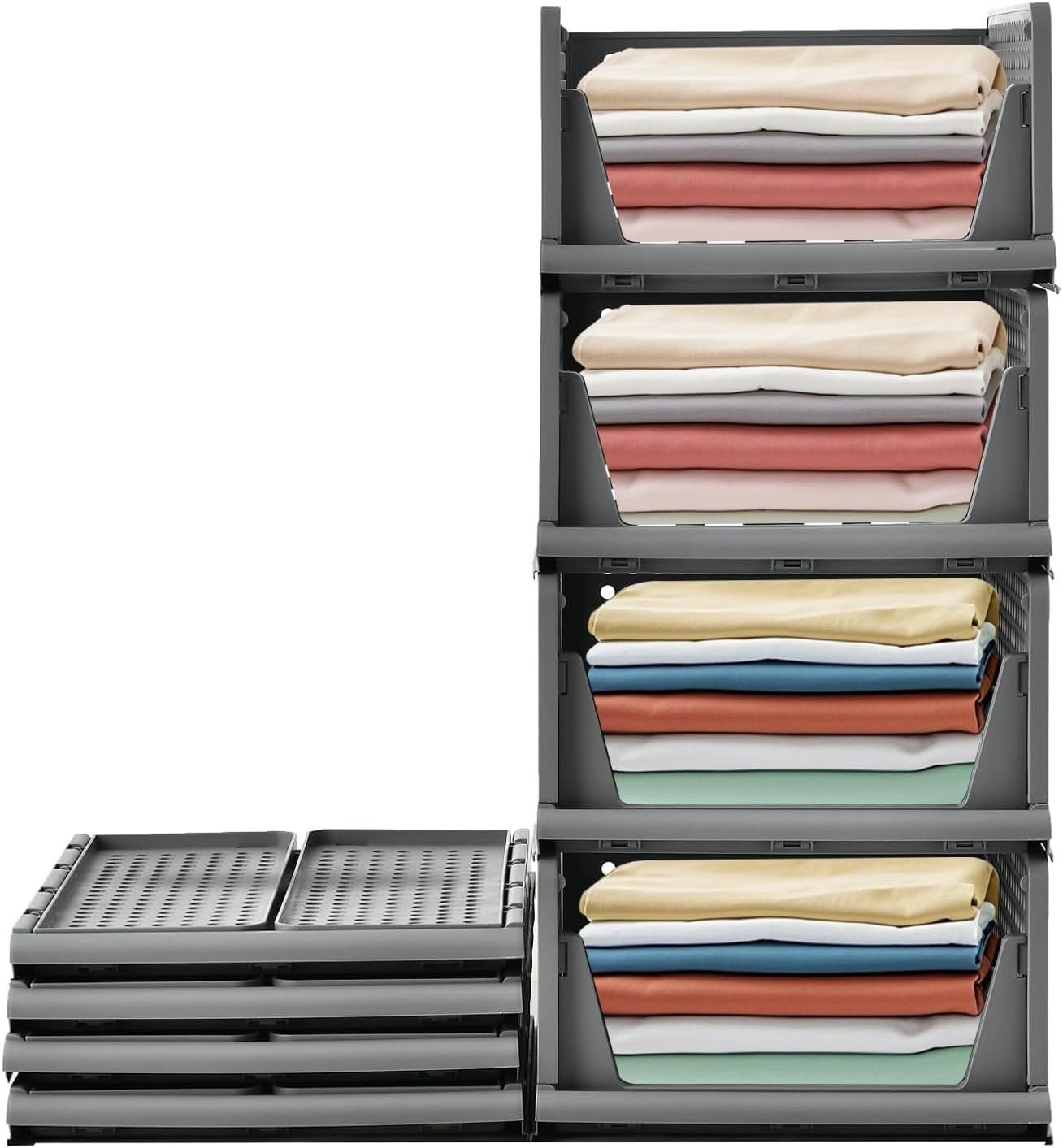 Cassetti per Armadio Interno 4 Set Organizer Armadio Plastic Contenitori per Arm