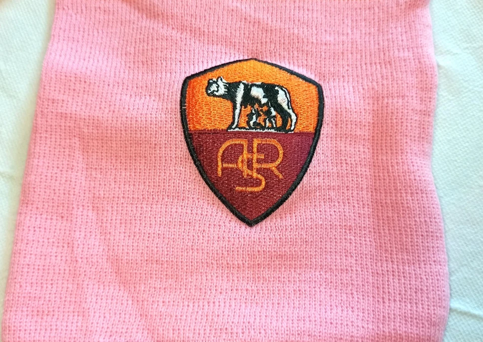 Sciarpa AS ROMA cm 150 Acrilico ROSA - Immagine 2 di 4