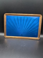 Antique Blue Enamel Copper Dressing Table Tray (See Description)