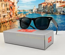 Ray-Ban RB2140 Wayfarer Sunglasses Unisex Black Frame 50mm Dark Lens UV