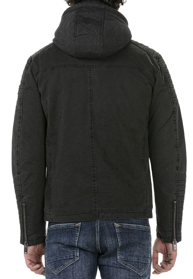 Redbridge Herren Jacke Übergangsjacke Bikerjacke abnehm Sweat- Kapuze 2in1 Look - Bild 4 von 4