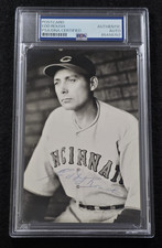 EDD ROUSH (Double) Signed Real Photo Postcard-HALL OF FAME-CINCINNATI REDS-PSA