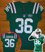 *GAME WORN* NIKE New York JETS 2018 COLOR RUSH Vapor ELITE Jersey 40 ROBINSON