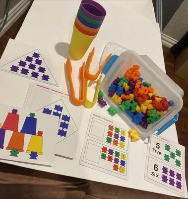 Sort Size Compare Add Count Pair colors kinesthetic grip math bear Manipulatives