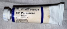 VINTAGE WINSOR  NEWTON PERMANENT BLUE WATERCOLOR PAINT 14ML TUBE SOFT RARE