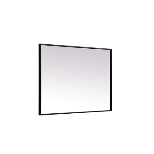 Elegant Decor Eternity Rectangle Modern MDF Wood/Iron Mirror in Black - Picture 4 of 11