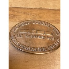 vintage Alaska Natural Gas Transportation System Belt Buckle Spokane Washington