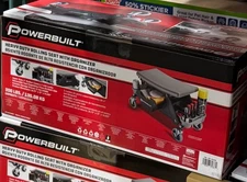 Powerbuilt Heavy Duty Garage Work Shop Rolling Seat with Organizer - 941970ECT