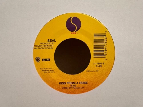 LISTEN 🎶 SEAL KISS FROM A ROSE /  I'M ALIVE SIRE LABEL POP SOUL 45 RPM VINYL