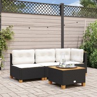 Poly Rattan Ecksofa Garten Schwarz Mit Kissen Sitzgruppe Balkon Terrasse