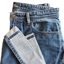 Todd Shelton Selvedge Jeans Men's 37 Blue Denim Basic Straight KNE Stnd 35x32