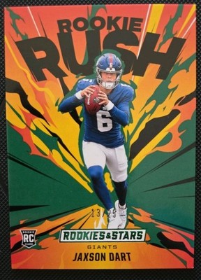 2025 Panini Rookies & Stars Rookie Rush Jaxson Dart #6 Green 13/25 Giants