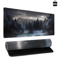 Forest Extra Large Black Gaming Mouse Pad Non-Slip Rubber Giant Mountain Mous...