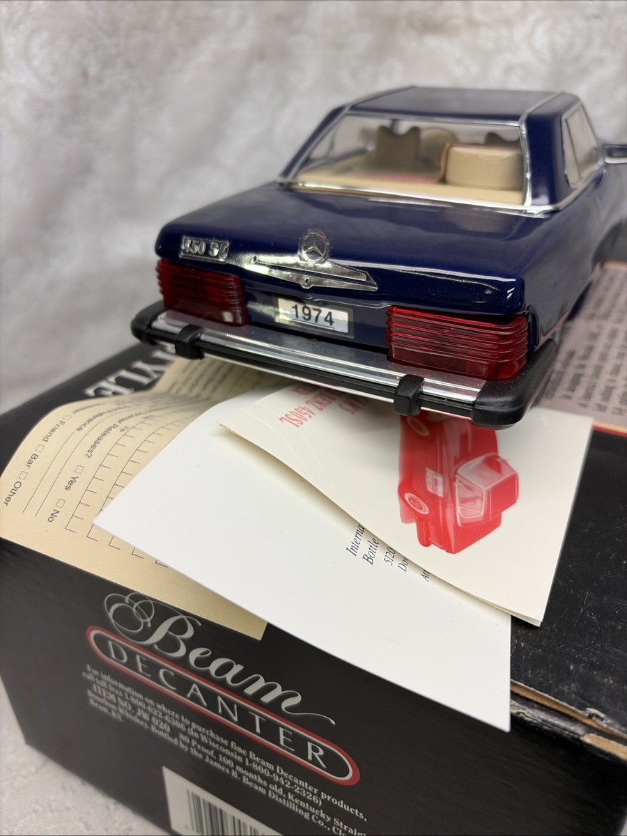Vintage Jim Beam Deep Blue Mercedes Benz 450SL Decanter Empty W