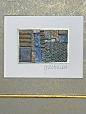 Pair of Merri Pattinian Original Mixed Media Sculptural Images Signed 14"x 12"
