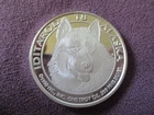 Iditarod Alaska w/Husky Only 2,000 Made RARE 1 Troy Oz. .999 Fine Silver Rd 1990