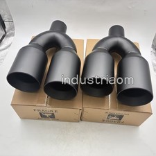 2x 2.5 Inlet Dual Wall Angle Cut Quad 4 Out Black Exhaust Tip Staggered Lr 2x 2.5 Inlet Dual Wall Angle Cut Quad 4 Out Black Exhaust Tip Staggered Lr