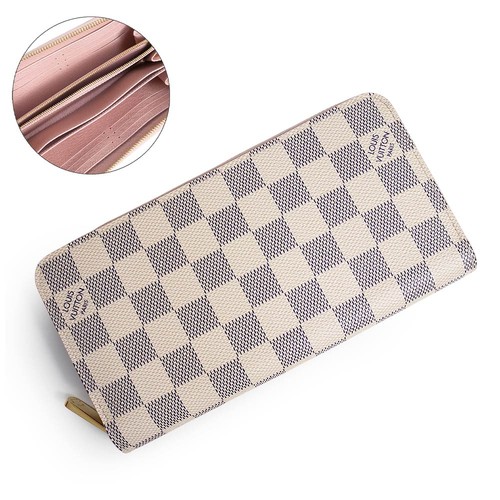 LOUIS VUITTON N63503 Zippy Wallet ZDamier Azur, Rose Ballerine Long Wallet