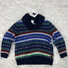 New Janie and Jack Shawl Collar Sweater Fair isle Winter 6 to 12 Months