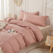 SAPHREAS 100 Washed Cotton Duvet Cover Queen Size Set, Linen Like Comforter ...