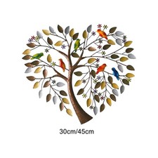 Metal Wall Art Wall Metal Pendant Multi Colored Leaf Heart Shape Iron Artwork