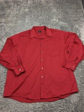 Arrow Classic Fit Button Up Shirt Mens Size 18-18.5 34/35 Red Long Sleeve