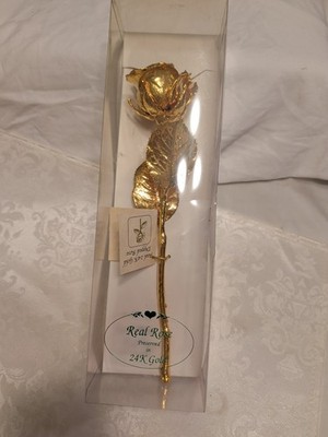 New In Box 24k Gold Dipped Rose, Comes With Certified Tag And Warranty