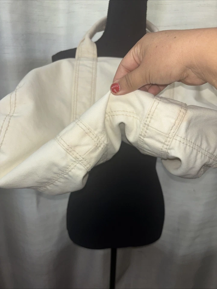 Bolso de Lona ABERCROMBIE NEW YORK Mujer Preppy Core Blanco Lona Bordado Alce Foto 3 de 4