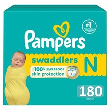Pampers Swaddlers Disposable Diapers - Size Newborn - 180 Count
