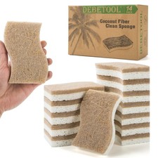 14Pack Natural Kitchen Sponge, Eco-Friendly Dish Sponge for Kitchen - Biodegr...