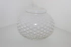 Vintage White Milk Glass Hobnail Globe Lamp Shade 3.25" Fitter Round GWTW Style