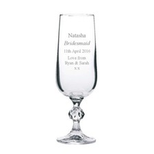 Personalised Crystal Champagne Flute Engraved Bride Bridesmaid Wedding Gift