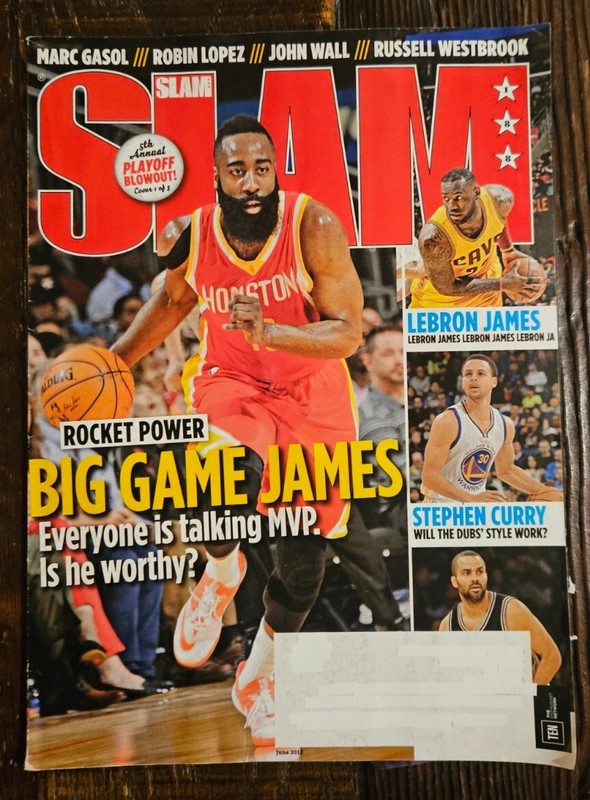 Slam Magazine June 2015 Issue James Harden Cover John Wall / Z Bo Poster 
