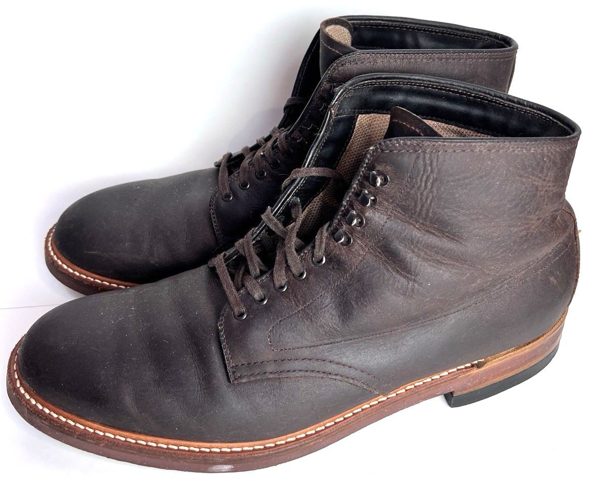 Alden 8604 Dark Brown Oiled Nubuck Plain Toe Boot