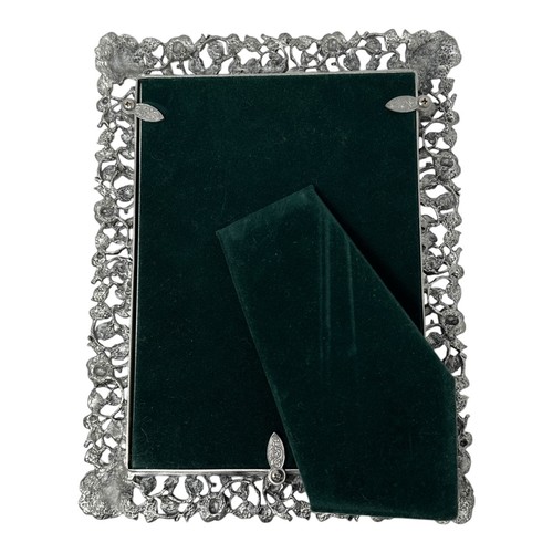 Cornice portafoto rosa traliccio argento 925 peltro fine Elias 1997 5 x 7 foto alta 9" - Foto 6 di 14
